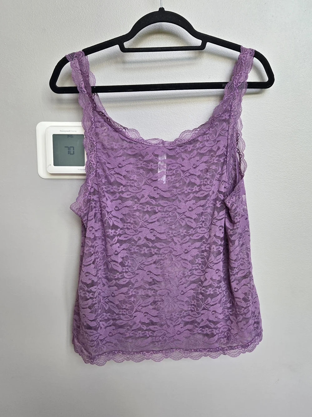 Adore Me Purple Floral Sheer Lace Cami Tank Top Scalloped Trim Plus Size 2X - Picture 3 of 4